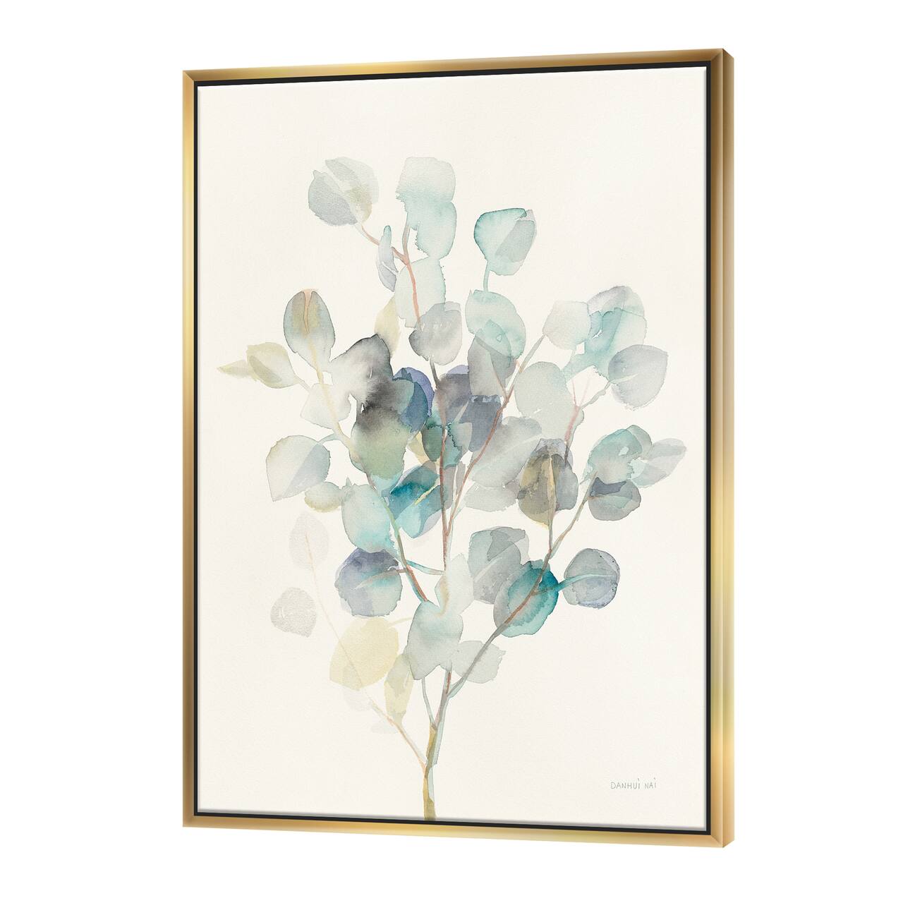 Designart - Eucalyptus leaves I - Farmhouse Canvas in Gold Frame